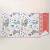 Niedliches Koala-Muster mit kleinem Mädchennamen a Strandtuch (Vorderseite)