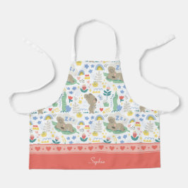 Niedliches Koala-Muster mit Mädchenname Rosa Schürze