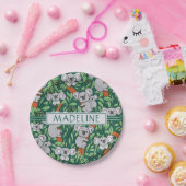 Niedliches Koala Muster Personalisiert Hunter Gree Pappteller (Party)