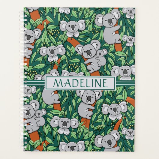 Niedliches Koala Muster Personalisiert Hunter Gree Planer (Vorderseite)