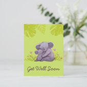 Niedliches Koala und Förderung einer grüne Postca Postkarte (Stehend Vorderseite)