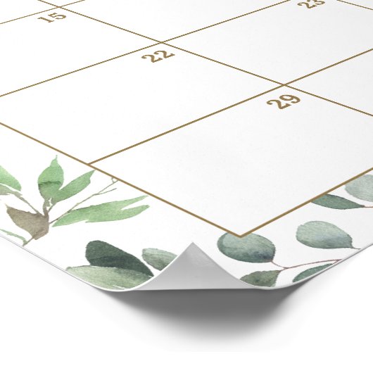 Niedliches Koalas Greenery Ratet Baby's Due Date G Poster (Ecke)