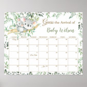 Niedliches Koalas Greenery Ratet Baby's Due Date G Poster (Vorne)