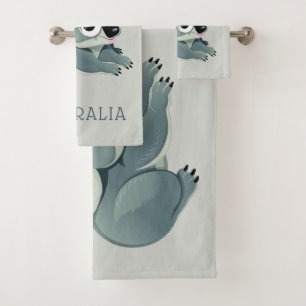 Niedliches Koalas individuelle Name- und Textuchha Badhandtuch Set