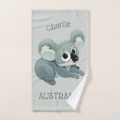Niedliches Koalas individuelle Name- und Textuchha Badhandtuch Set (Handtuch)