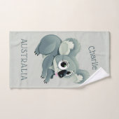 Niedliches Koalas individuelle Name- und Textuchha Badhandtuch Set (Handtuch)