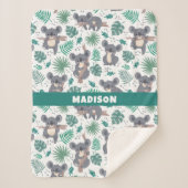 Niedliches Koalas-Muster für benutzerdefinierten T Sherpadecke (Vorderseite)