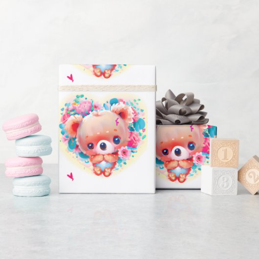 Niedliches koalisches Herz Geschenkpapier (Babyparty)