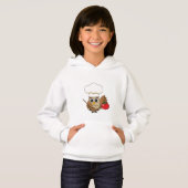 Niedliches Kochen Owl Cartoon Hoodie (Vorne ganz)