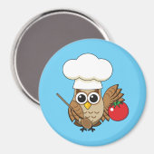 Niedliches Kochen Owl Cartoon Magnet (Vorderseite/Rückseite)
