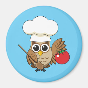 Niedliches Kochen Owl Cartoon Magnet