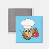 Niedliches Kochen Owl Cartoon Magnet (Vorderseite/Rückseite)