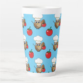 Niedliches Kochen Owl Cartoon Milchtasse (Vorderseite)