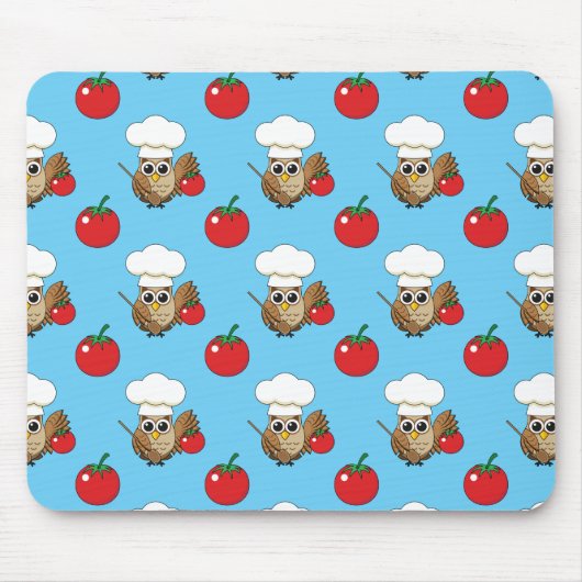Niedliches Kochen Owl Cartoon Mousepad (Vorne)