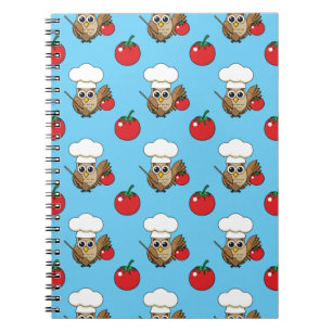 Niedliches Kochen Owl Cartoon Notizblock