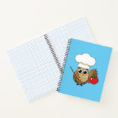 Niedliches Kochen Owl Cartoon Notizblock (Innenseite)