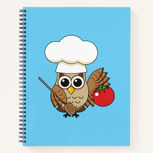 Niedliches Kochen Owl Cartoon Notizblock (Vorderseite)