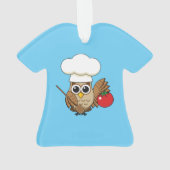Niedliches Kochen Owl Cartoon Ornament (Rückseite)