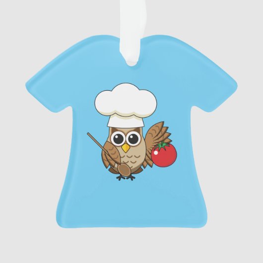 Niedliches Kochen Owl Cartoon Ornament (Vorderseite)