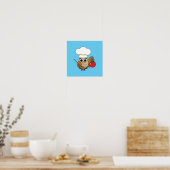 Niedliches Kochen Owl Cartoon Poster (Küche)