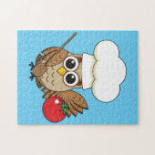 Niedliches Kochen Owl Cartoon Puzzle (Horizontal)