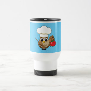 Niedliches Kochen Owl Cartoon Reisebecher