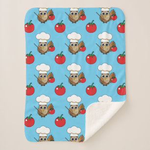 Niedliches Kochen Owl Cartoon Sherpadecke