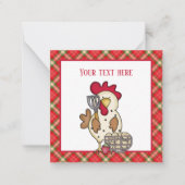 niedliches Kochhühnchen verleihen dem Gefühl Mitteilungskarte (Vorderseite)