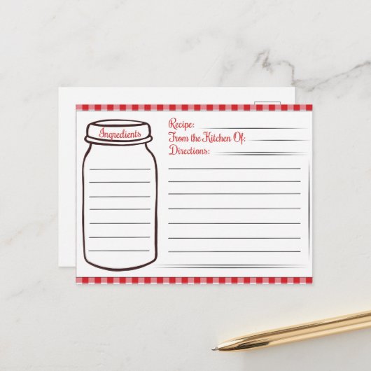 niedliches Kochrezept Postkarte (Vorderseite/Rückseite Beispiel)