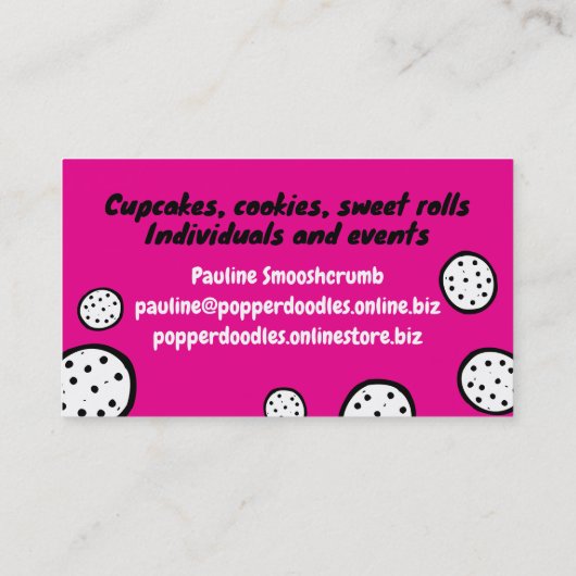 Niedliches Kokosbäckerchen Visitenkarte (Rückseite)