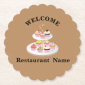 Niedliches Konditorei Geschäft Begrüßung Kuchen Na Untersetzer (Vorderseite)