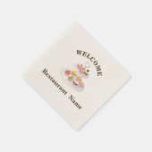 Niedliches Konditorei-Geschäft Begrüßungsname Kuch Serviette (Ecke)