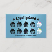 Niedliches Konditorgebäck Modernes Blau Treuekarte (Vorderseite)