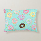 Niedliches Konditorgeschäft Sprinkles Donuts Muste Dekokissen (Vorderseite)