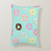 Niedliches Konditorgeschäft Sprinkles Donuts Muste Dekokissen (Rückseite(Vertikal))