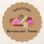 Niedliches Konditorladen willkommen Donut Personal Untersetzer (Vorderseite)