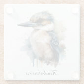 Niedliches Kookaburra auf Zweig, Brauch Glasuntersetzer (Rückseite)