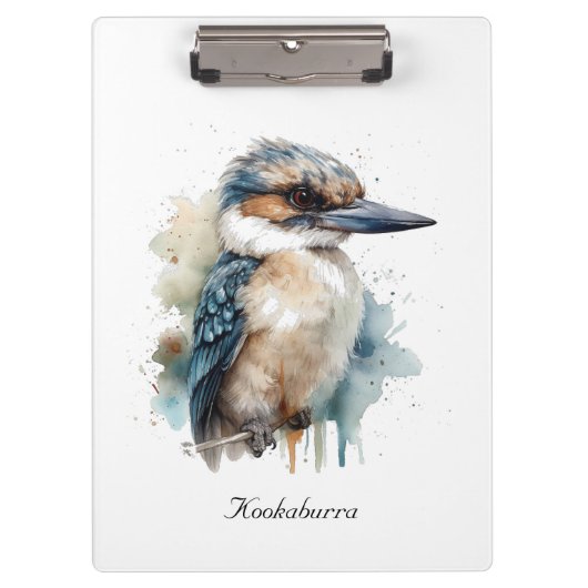 Niedliches Kookaburra auf Zweig, Brauch Klemmbrett (Vorderseite)