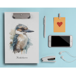 Niedliches Kookaburra auf Zweig, Brauch Klemmbrett