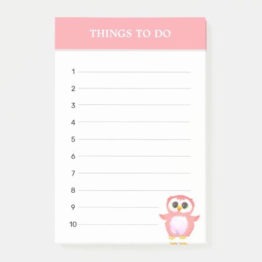 Niedliches Korallenrosa Schüssel & bearbeitbare Sa Post-it Klebezettel (Vorderseite)