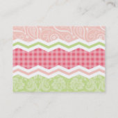 Niedliches Korallenrosa und hellgrüne Muster Visitenkarte (Rückseite)