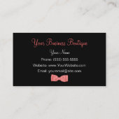 Niedliches Korallenrosa und schwarzes Zebra Print Visitenkarte (Rückseite)