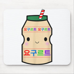 Niedliches koreanisches Yogurt Drink Shirt Kpop Ko Mousepad