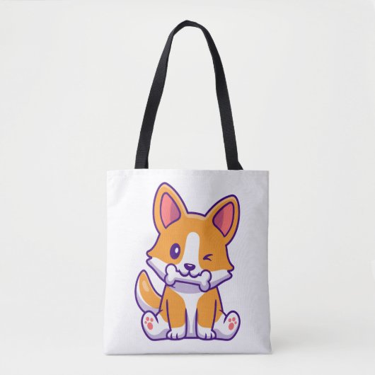 Niedliches Korgi mit Knochen Tasche (Vorderseite)