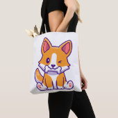 Niedliches Korgi mit Knochen Tasche (Von Nahem)