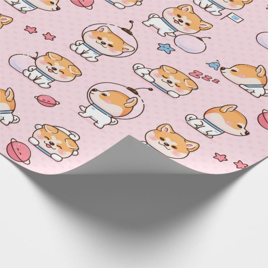 Niedliches Korgi-Wrapping-Papier Geschenkpapier (Ecke)