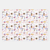 Niedliches Kosmetikmuster Geschenkpapier Set (Vorderseite)