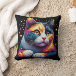 Niedliches kosmisches Katzenkissen! Kissen