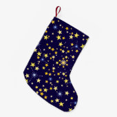 Niedliches kosmisches Muster Sternengalaxie Navy B Kleiner Weihnachtsstrumpf (Vorderansicht (hängend))