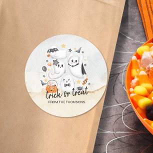 Niedliches Kostüm Spooky Ghost Pumpkin Halloween Runder Aufkleber
